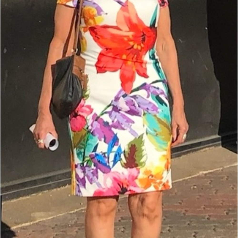 Frank Lyman Design Multicolor Floral Midi Dress